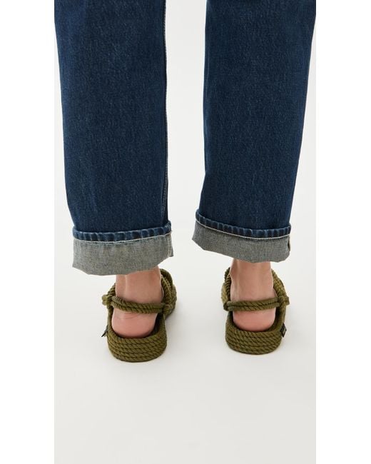 Bohonomad Green Bodrum Platform Sandals