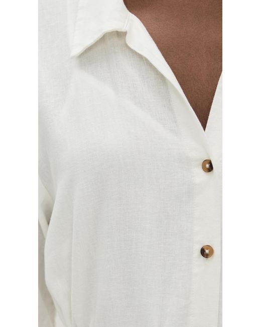 Z Supply White Brise Linen Midi Dress