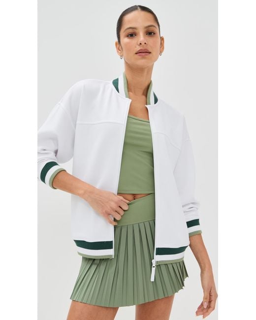 Z Supply White Hampton Varsity Jacket