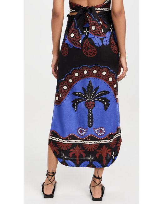 Johanna Ortiz Blue Masaa Mythology Midi Skirt
