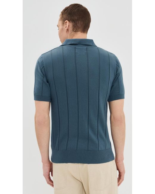 Far Afield Blue Jacobs Knit Polo for men