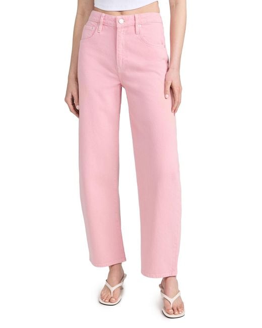FRAME Pink Long Barrel Jeans