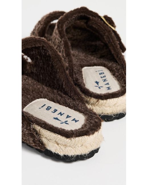 Manebí Black Nordic Fur Sandals