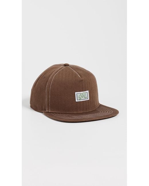 Malbon Brown Station Snapback Hat for men