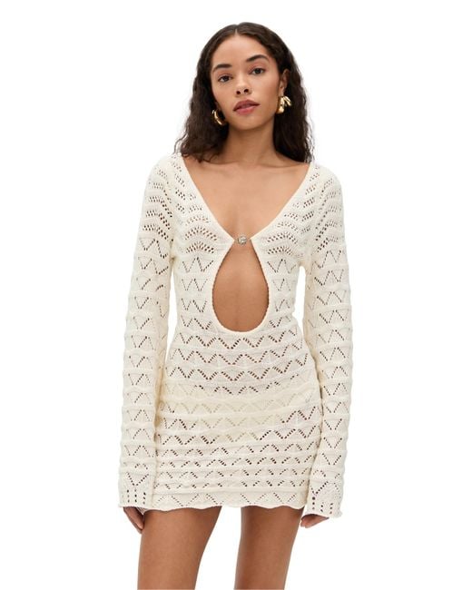 long sleeve cut out waist dress Chic High-Neck Mini with Cutout and Ruched Det – Canary Houze The Kyle White Cut Ever One Shoulder Sequin Silhouette_Ball Gowns Color:Ivory orange floral