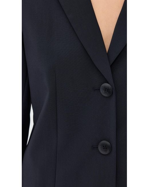 Tibi Blue Tropical Wool Max Blazer