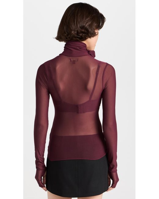 Afrm zadie semi sheer turtleneck top