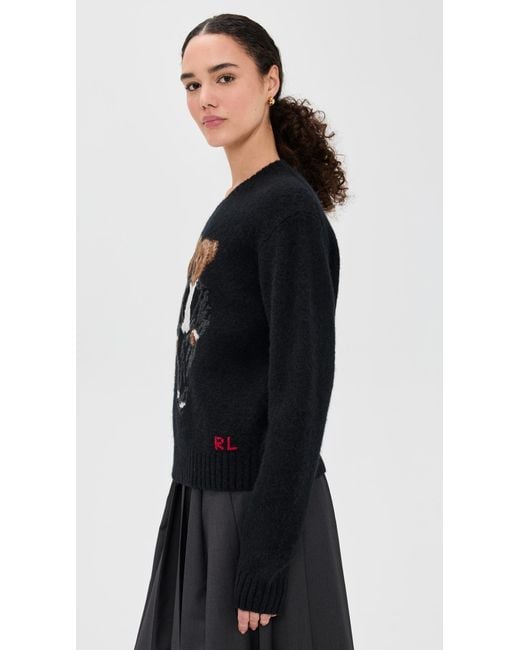 Polo Ralph Lauren Black Wool Blend Long Sleeve Crew Neck Sweater