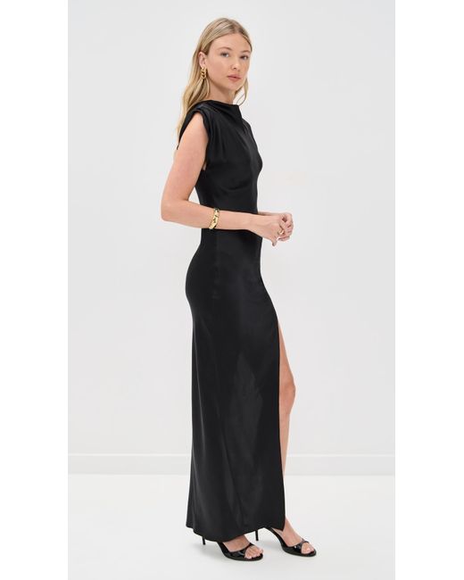 princess polly baby blue dress Amanda Uprichard Biella Silk Maxi Dress in Black
