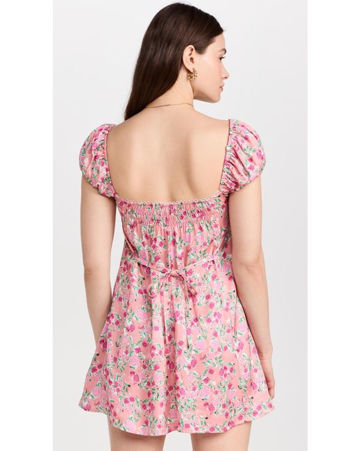 For Love & Lemons Pink Antonia Mini Dress