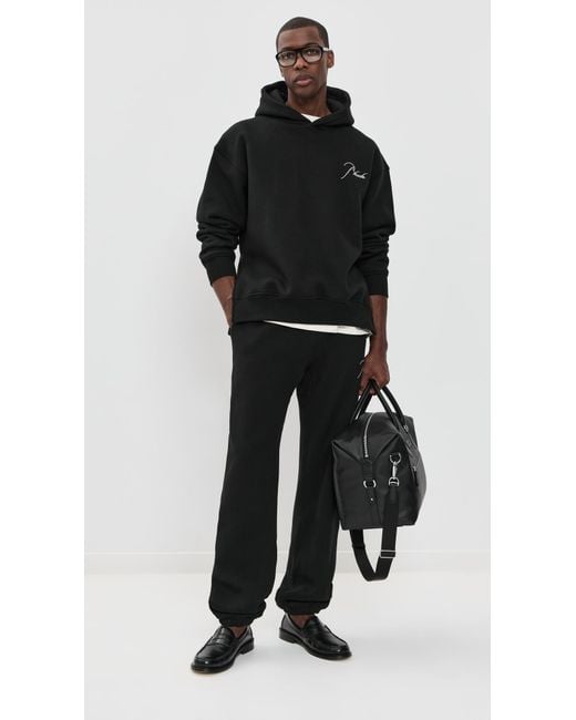 Rhude Black Classique Side Zip Pullover Hoodie for men