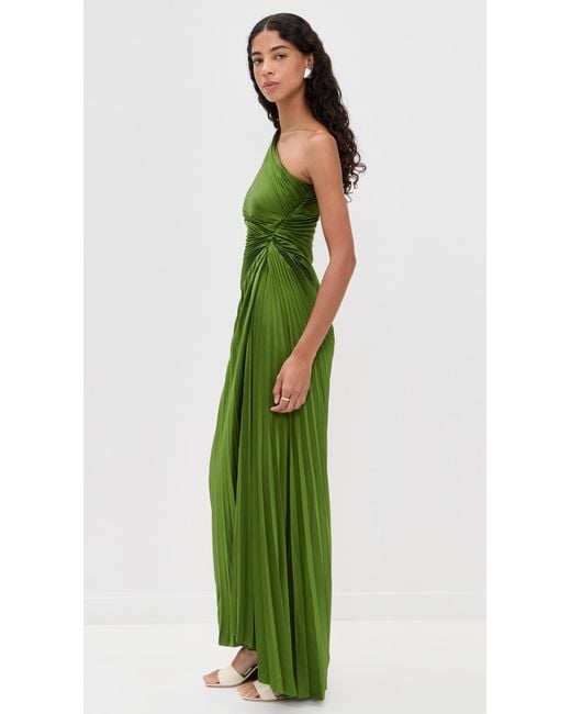 A.L.C. A. L.C. Lara Pleated One Shoulder Gown in Green | Lyst Canada