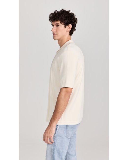 Fred Perry White Button Through Knitted Hirt for men