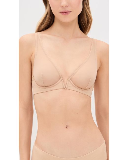 Commando Natural Chich Mesh Plunge Underwire Bra