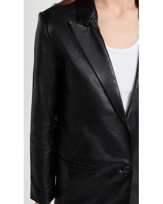 SPRWMN Black Leather Blazer