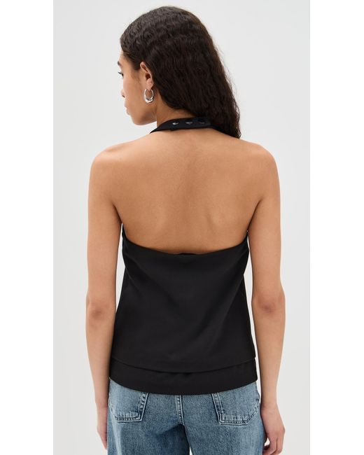 Rag & Bone Black Irina Snap Halter Top