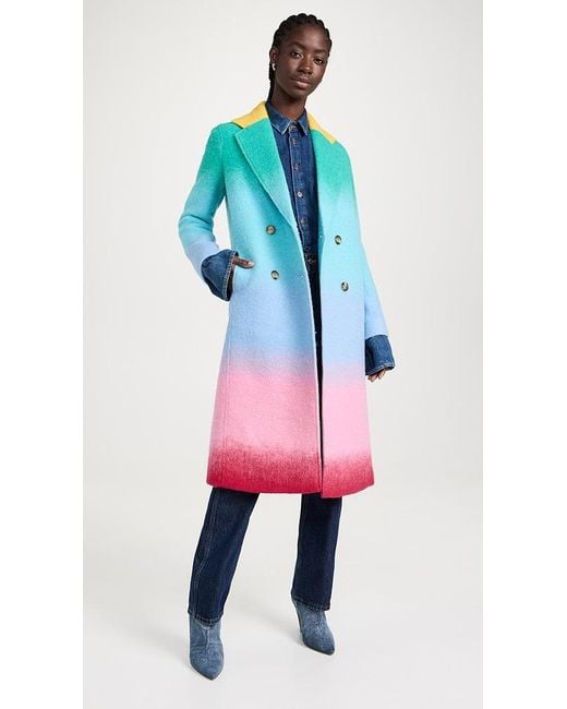 MIRA MIKATI Multicolor Ombre Double Breasted Coat