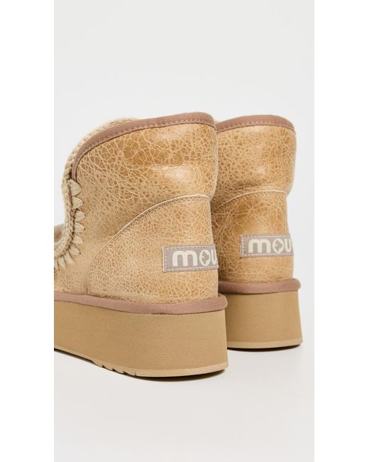 Mou White Mini Platform Boots