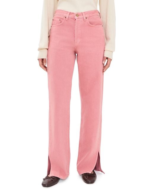 B Sides Pink Charlot Split Hem Jeans