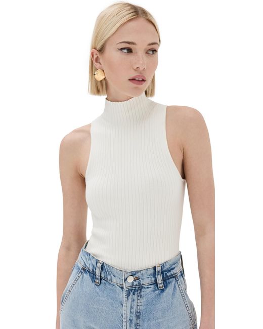 Reformation White Tauah Ribbed Sweater Tank
