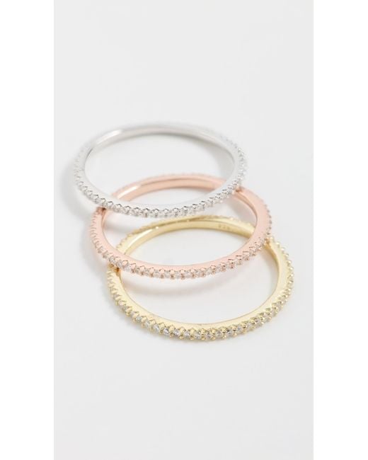 Shashi White Trinity Ring Set