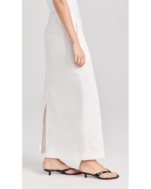 Tibi White Chino Maxi Skirt