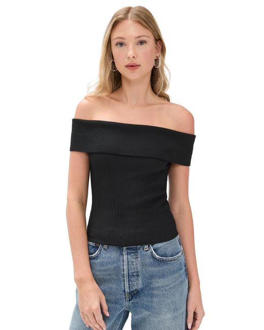 DL1961 Black Off Shoulder Top