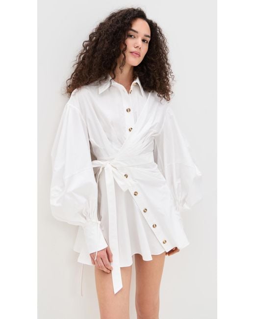 Zimmermann Women's White Rebellion Poplin Mini Dress