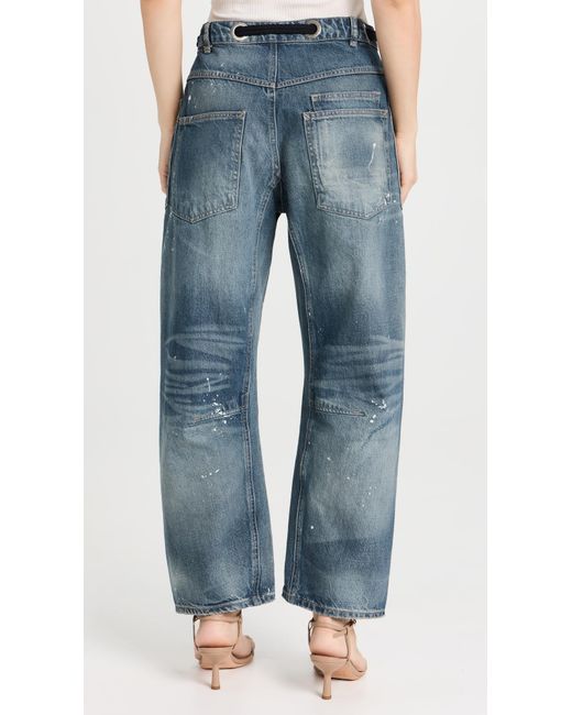 Free People Blue Moxie Pull-On Barrel Jeans