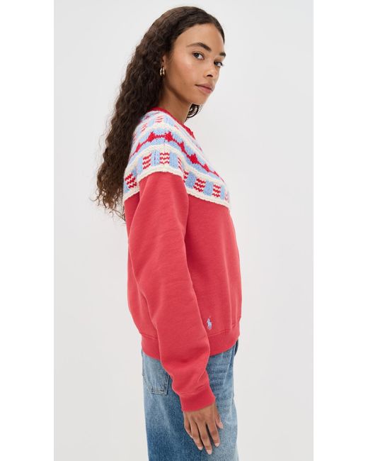 Polo Ralph Lauren Red Crew Neck Sweatshirt