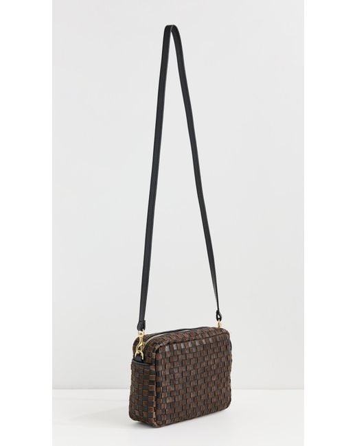 Clare V. Brown Midi Crossbody Woven Bag