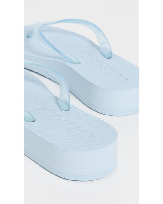 Sleeper Blue Platform Jelly Flip Flops