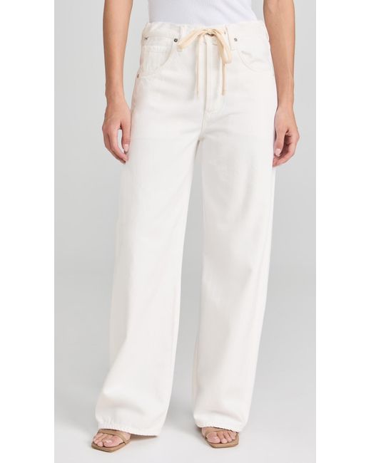 Citizens of Humanity White Brynn Drawstring Trousers