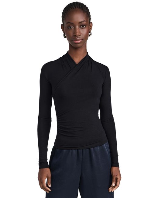 Vince Black Fixed Wrap Top