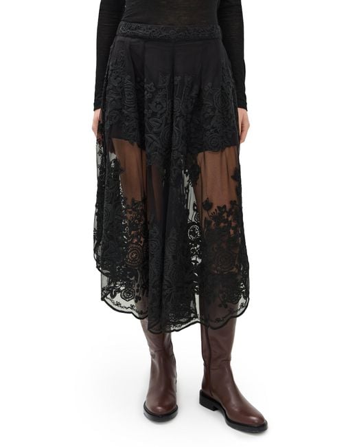 Sea Black Arielle Lace Flared Pants