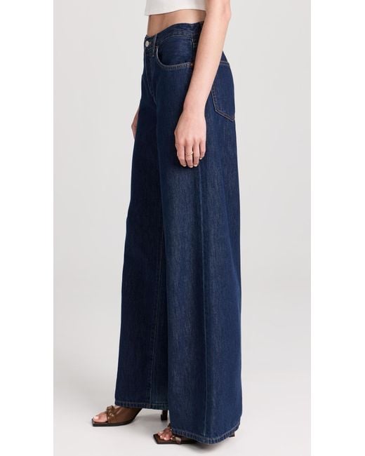Re/done Blue Mid Rise Palazzo Jeans
