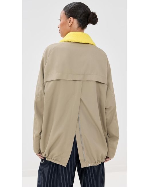 Tibi Natural Lotte Nylon Carcoat With Removable Sherpa