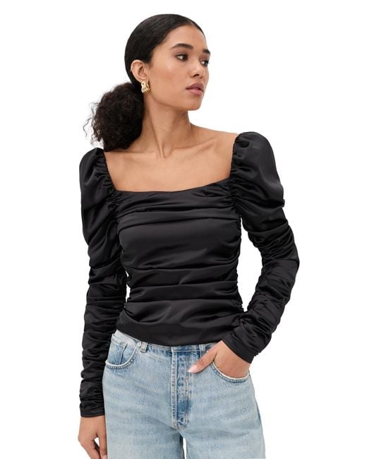 Caroline Constas Black Maxi Long Sleeve Top