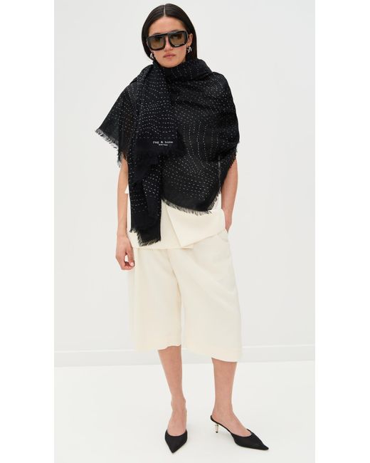 Rag & Bone Black Astra Dash Scarf