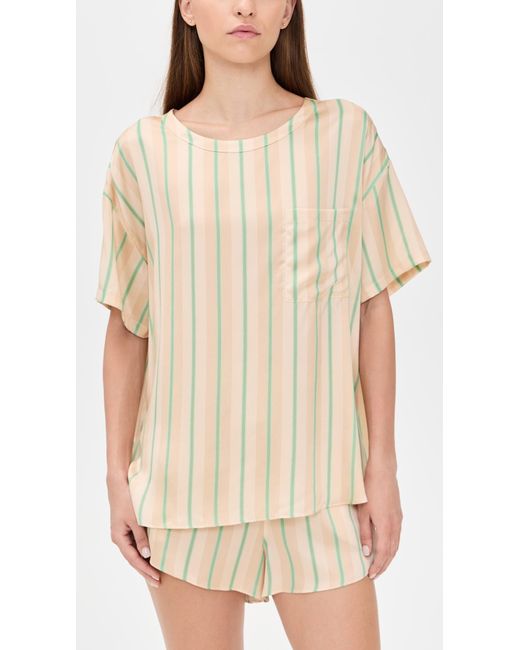 Lunya Natural Washable Silk Tee Short Set