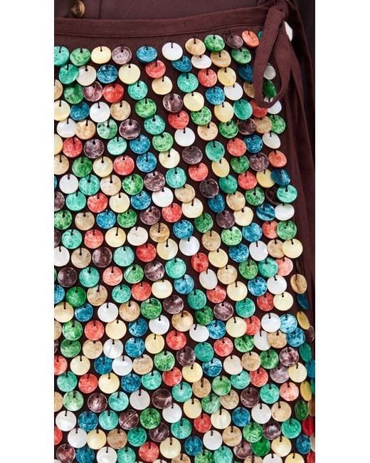 Never Fully Dressed Black Multi Shell Mini Wrap Skirt