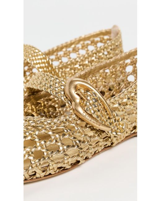 Larroude Metallic Verona Macrame Ballet Flats