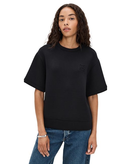 Anine Bing Black Framed Monogram Jadon Sweatshirt