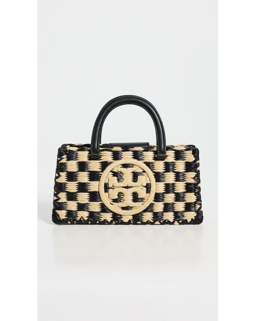 Tory Burch Black Ella Hand Crocheted Top Handle Bag