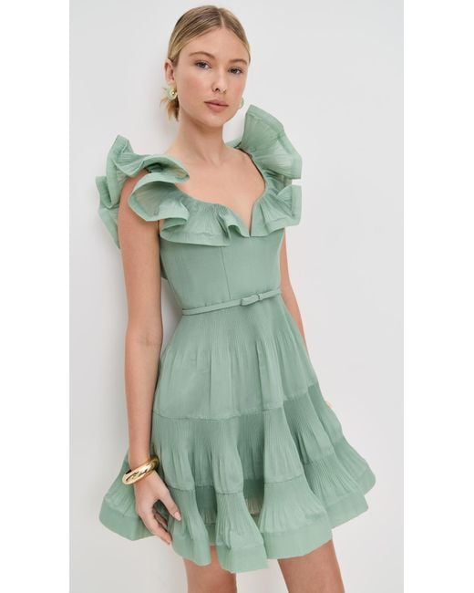 zimmermann mint green dress Zimmermann Green/Blue Linen Mini Dress by Zimmermann
