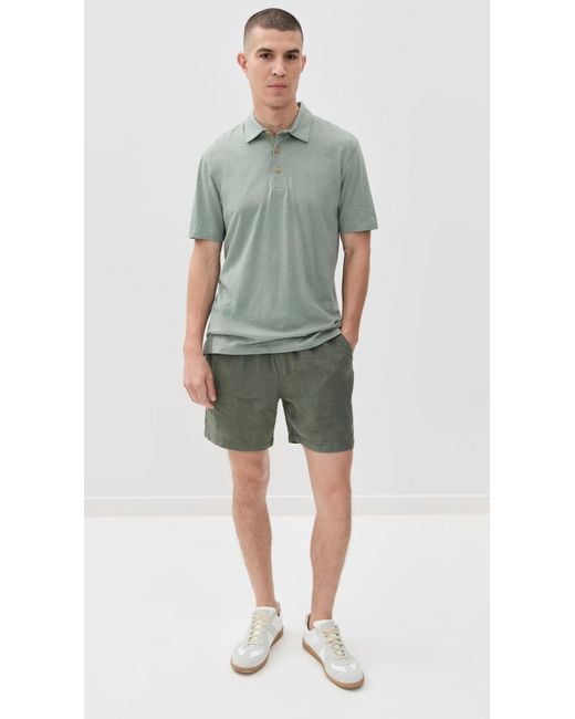 Faherty Brand Green Essential Linen Shorts 6.5 for men