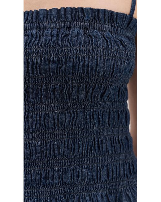 Madewell Blue Denim Smocked Cami