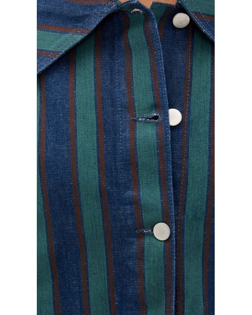 The Tiny Big Sister Blue Boxy Striped Jacket