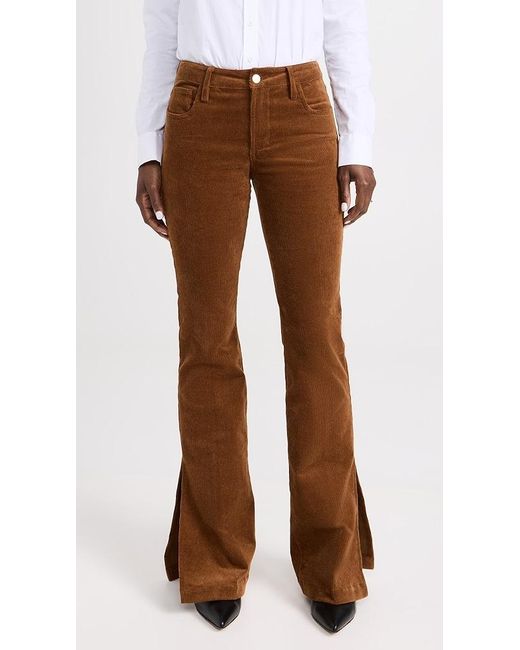 Joe's Jeans The Frankie Bootcut Wide Hem With Slit Pants in Brown Lyst