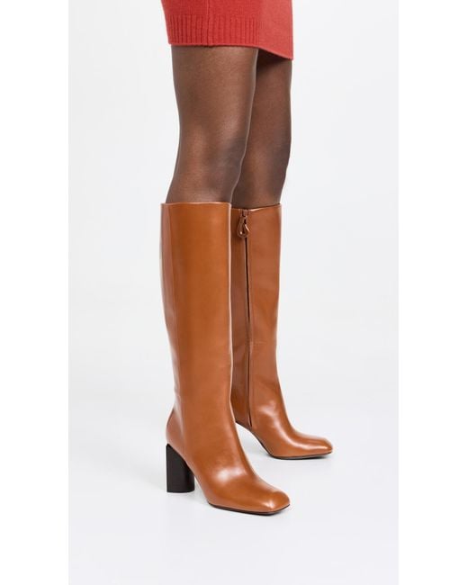 Tory Burch Brown Twisted Heel High Boots 90Mm
